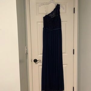 Navy One Shoulder Bridesmaid Dress